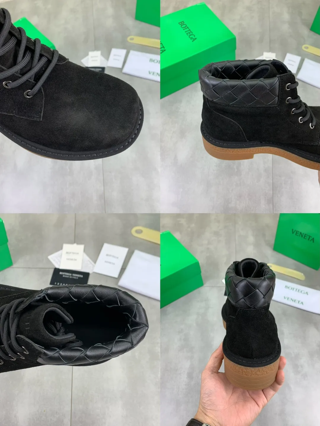 Men's men's shoes 💰P740 New model 💰 Top quality (beef tendon outsole series) 💎💎💎 BOTTEGA VENETA official website synchronizes the latest model, top version of the market's highest version of BV business leather shoes, accept material comparison, shoe type comparison, process comparison, practical and texture, versatile, suitable for any occasion, the more you look at it, the more flavorful it becomes. Pure hand-woven craftsmanship - upper material, imported original hand-woven calfskin - high-quality water-dyed sheepskin lining - original private model customized beef tendon outsole -Size: female 35-39 (34 40 customized) male 39-44 (38 45 customized) Comes with original BV green box, complete packaging.
